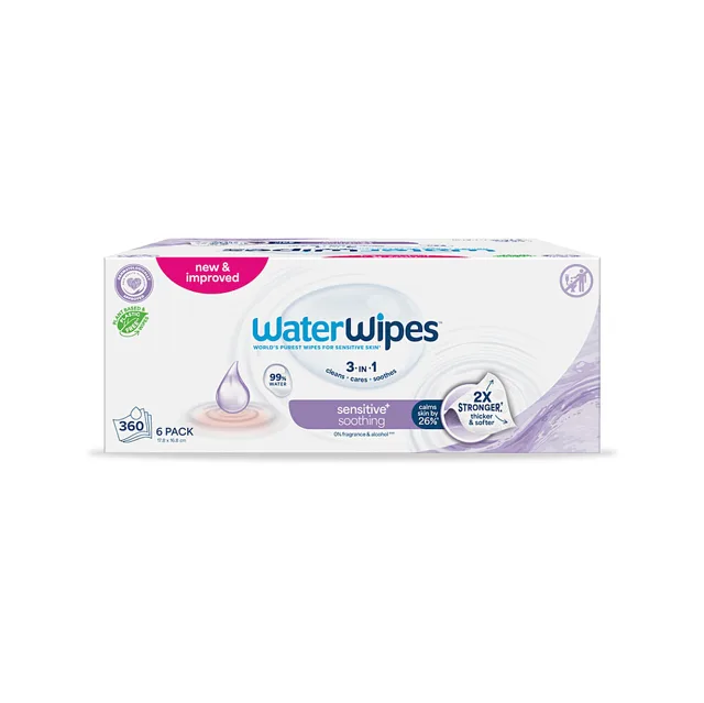 WATERWIPES Soothing clean ubrousky vlhčené 3v1 6 x 60 kusů