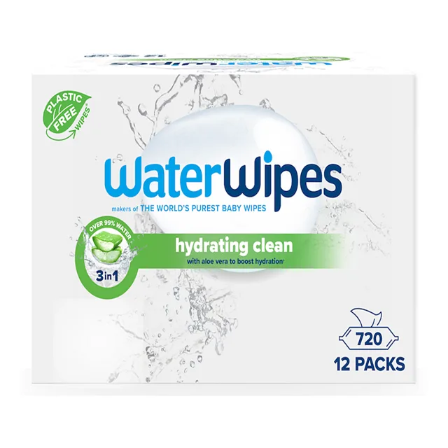 WATERWIPES Ubrousky vlhčené Hydrating clean with aloevera 3in1 720kusů