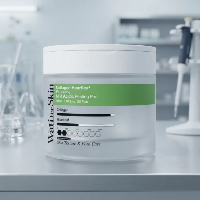 WATI FOR SKIN - Collagen Heartleaf Exosome Mild Acidic Peeling Pad - Jemné exfoliační tonerové polštářky s mírně kyselým pH - 60 ks