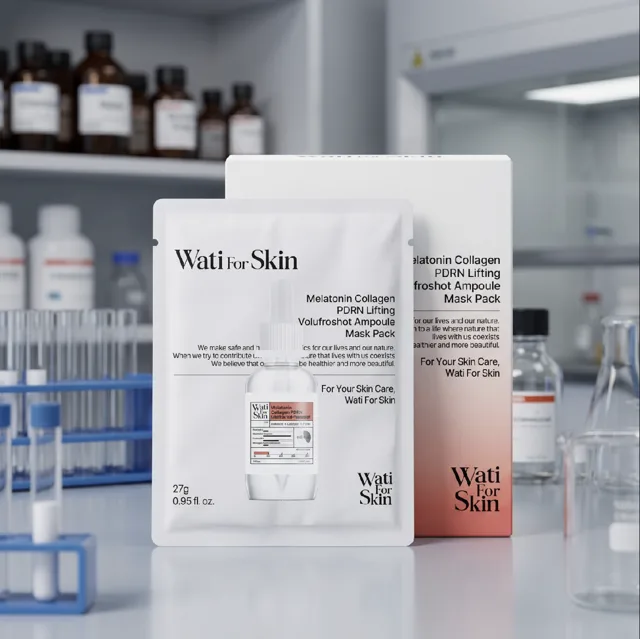 WATI FOR SKIN - Melatonin Collagen PDRN Lifting Volufroshot Ampoule Mask Pack - Intenzivně vyživující a liftingová plátýnková maska - 27 g