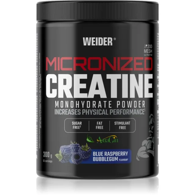 Weider Micronized Creatine podpora sportovního výkonu a regenerace příchuť Blue Raspberry Bubble Gum 300 g
