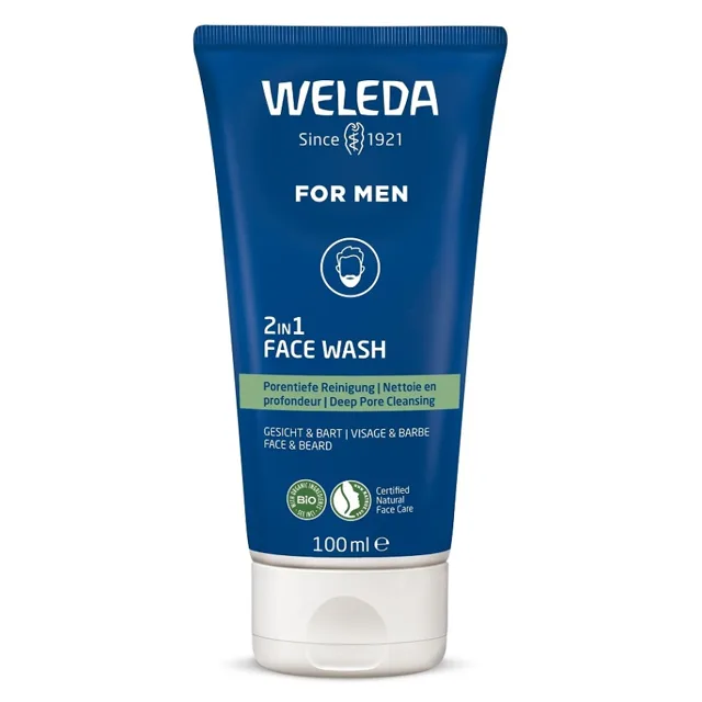 WELEDA For Men 2v1 Čistící gel na obličej a vousy 100 ml