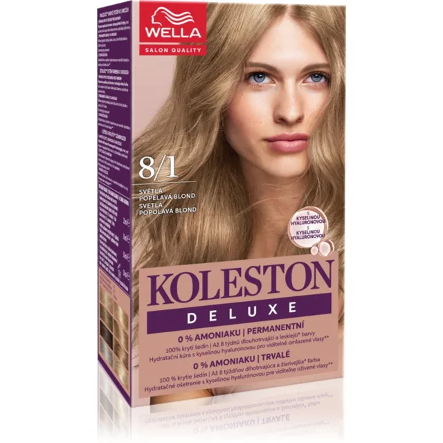 Wella Koleston Deluxe barva na vlasy bez amoniaku odstín 8/1 Light Ash Blonde 100 ml