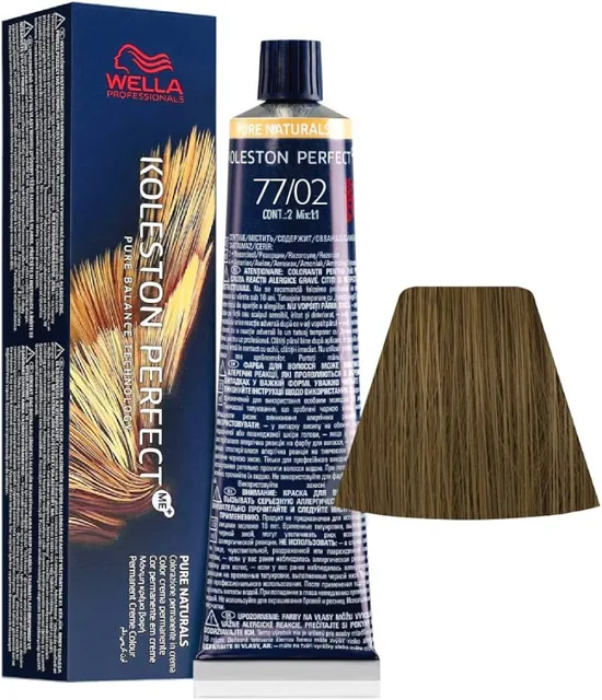 Wella Koleston Perfect ME+, odstín Pure naturals 77/02, 60 ml-Středně blond
