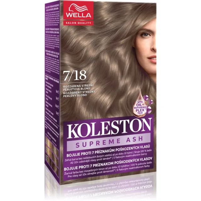 Wella Koleston Supreme barva na vlasy odstín 7/18 Illuminated Medium Pearl Blonde 100 ml