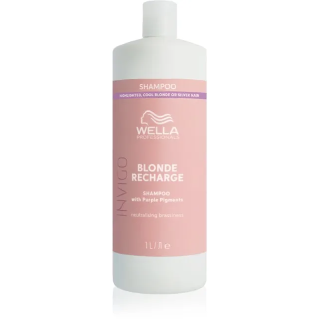 Wella Professionals Invigo Blonde Recharge šampon pro blond vlasy neutralizující žluté tóny 1000 ml