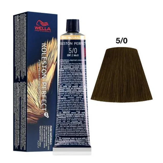 Wella Professionals Koleston Perfect ME+ Pure Naturals 60 ml - 5/0 Light Brown (Bez krabice, pouze barva)