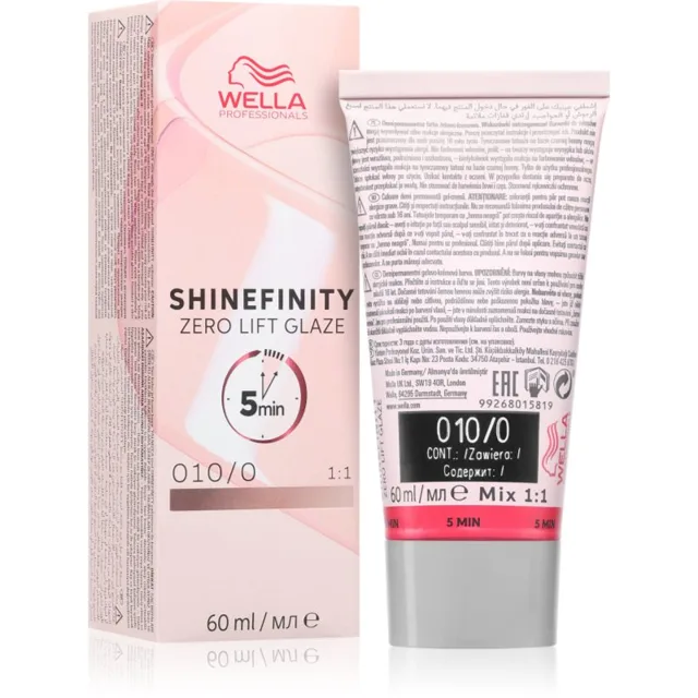 Wella Professionals Shinefinity Zero Lift Glaze demipermanentní barva na vlasy odstín 010/0 Lightest Blonde Natural 60 ml