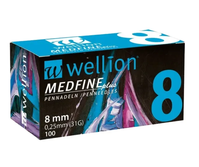Wellion MEDFINE jehly inz.pera 8 mm 31G 100 ks