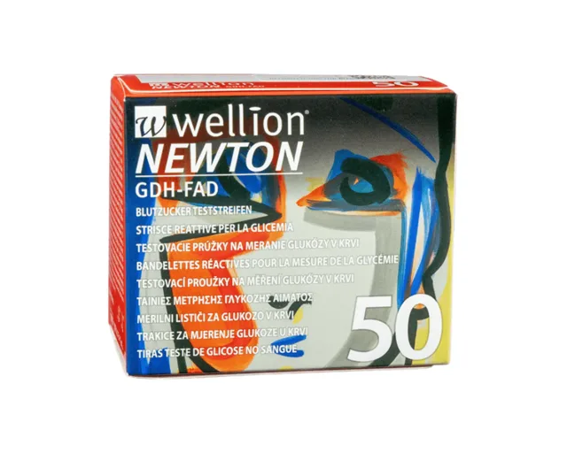 Wellion NEWTON GDH-FAD testovací proužky na měření glukózy v krvi