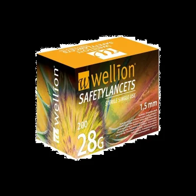 Wellion safety lancets 28G jednoráz. bezp. jeh. 100 ks