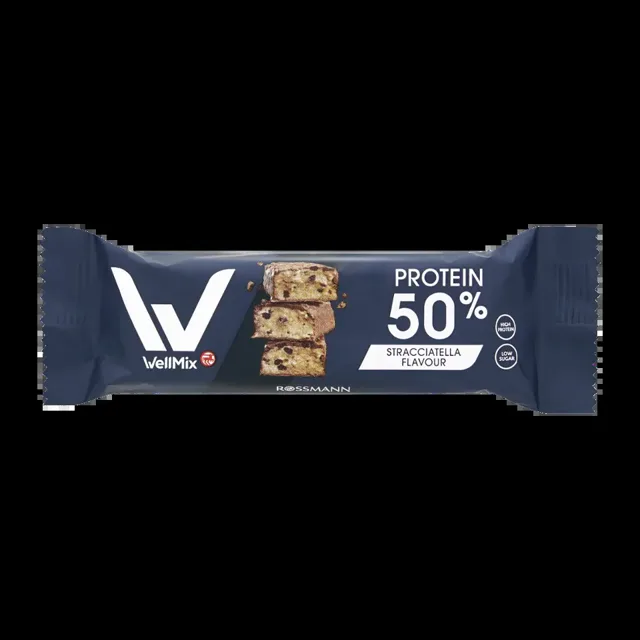 WellMix Proteinová tyčinka v čokoládě s příchutí stracciatella 45 g