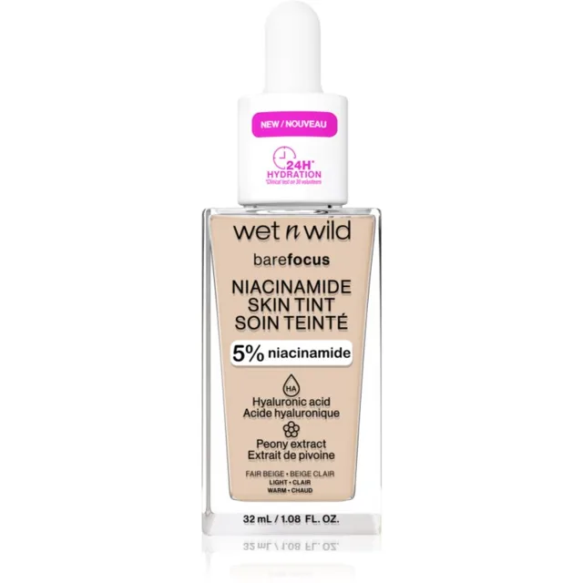Wet n Wild BareFocus Niacinamide Skin Tint lehký hydratační make-up odstín Fair Beige (Warm) 32 ml