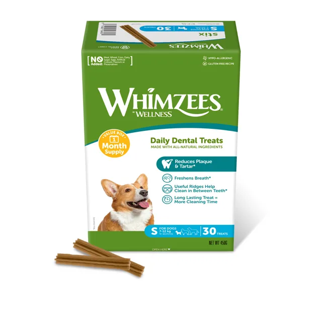 Whimzees by Wellness měsíční Stix box - Velikost S pro psy: (450 g, 30 kusů)