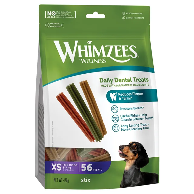 Whimzees by Wellness Stix pro psy - velikost S: pro malé psy (7 - 12 kg, 28 kusů)
