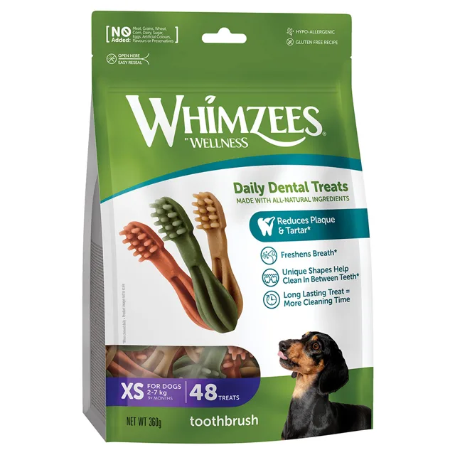 Whimzees by Wellness zubní kartáček - velikost M: pro středně velké psy (12–18 kg, 12 kusů)