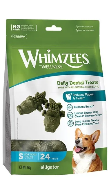 WHIMZEES Dentální pamlsky Aligator S 24 ks