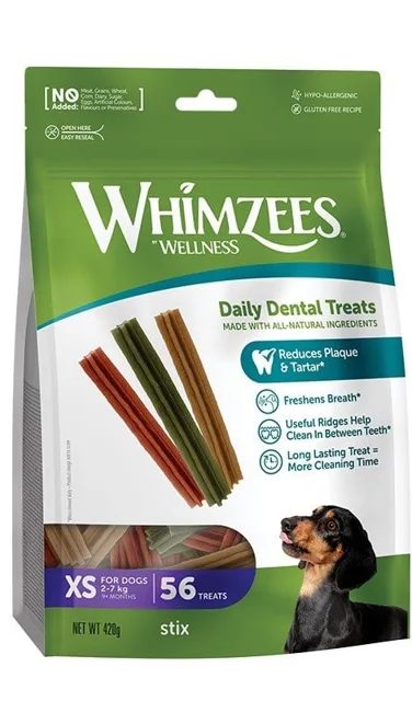 WHIMZEES Dentální pamlsky Stix XS 56 ks
