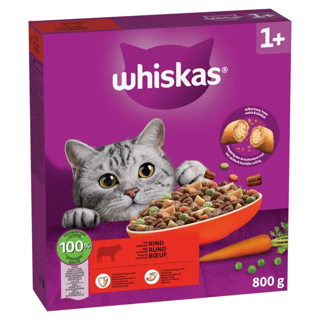 Whiskas 1+ hovězí - 800 g