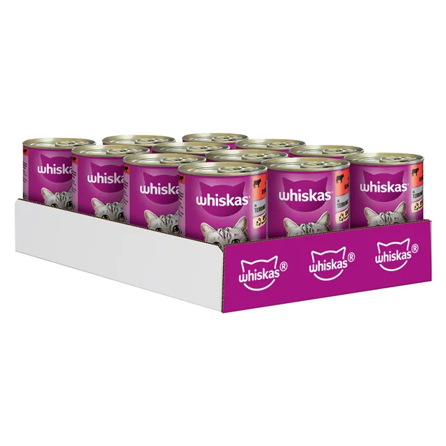 Whiskas 1+ konzerva 24 x 400 g - 1+ hovězí v terině