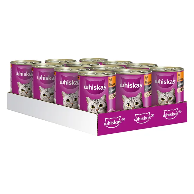 Whiskas 1+ konzervy 12 x 400 g - 1+ drůbeží v omáčce