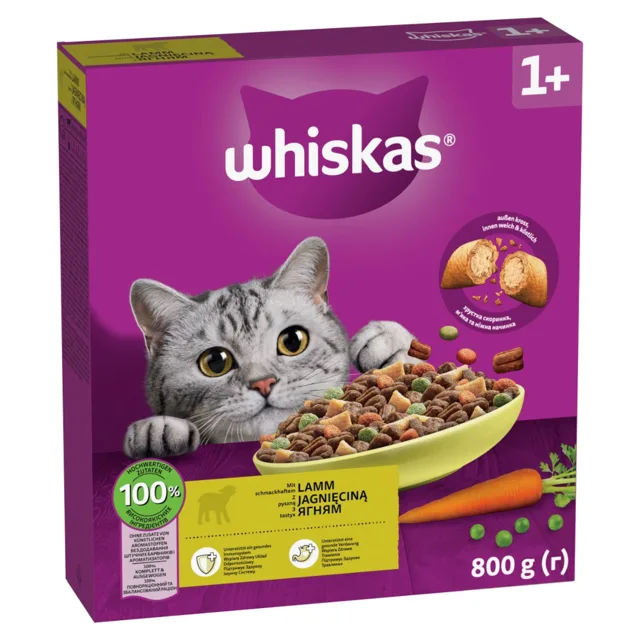Whiskas 1+ s jehněčím - 2 x 800 g