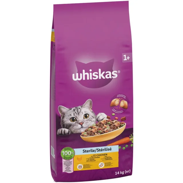 Whiskas 1+ Sterilní kuřecí - 14 kg