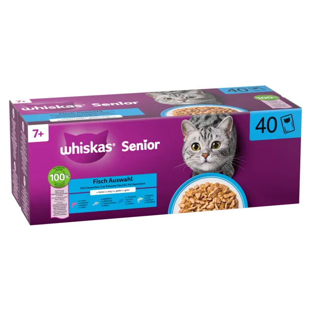 Whiskas 7+ Senior kapsičky 40 x 85 g - Ryba v želé (4 druhy)