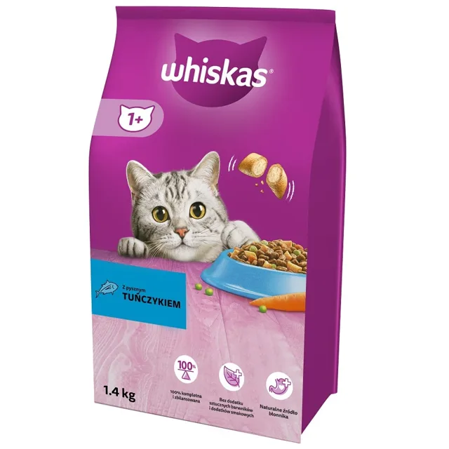 WHISKAS Adult 6 x 1,4 kg Kompletní krmivo pro dospělé kočky s lahodným tuňákem