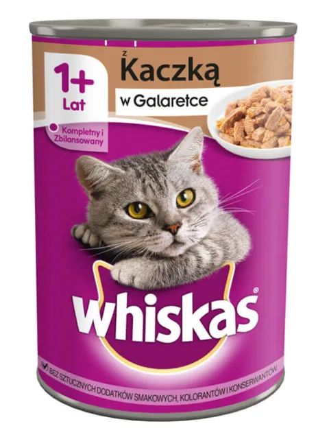 WHISKAS Adult konzerva 400g - krmivo pro dospělé kočky s kachnou v želé