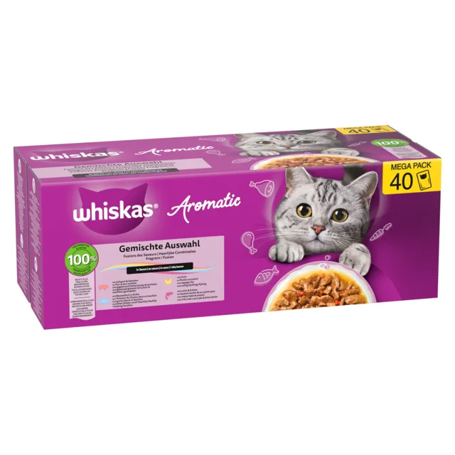 Whiskas Aromatic Selection 40 x 85 g - mix v omáčce (4 druhy)