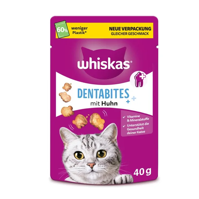 Whiskas Dentabites - výhodné balení: s kuřecím 6 ks (6 x 40 g)