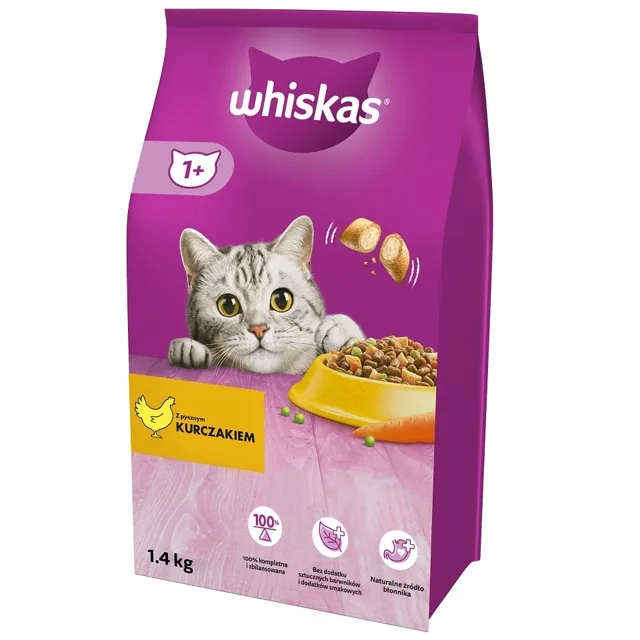 WHISKAS Dry Chicken 1,4 kg - krmivo pro dospělé kočky, kuřecí