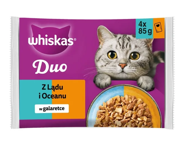 WHISKAS Duo Adult z ledu a oceánu v želé 4x85 g krmivo pro kočky