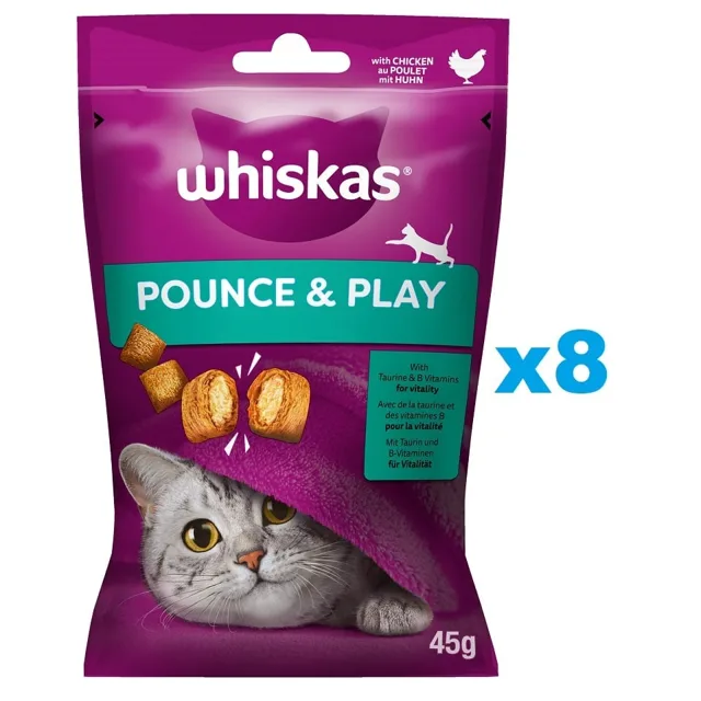 WHISKAS Energy and Vitality pamlsek pro kočky 8x45 g s kuřecím masem