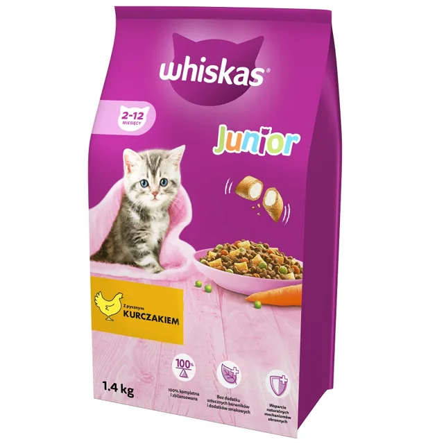 WHISKAS Junior 6 x 1,4 kg kompletní krmivo pro koťata s lahodným kuřecím masem