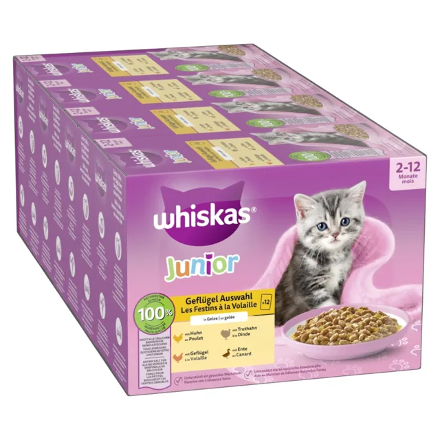 Whiskas Junior Jumbopack kapsičky 144 x 85 g - drůbeží výběr v želé