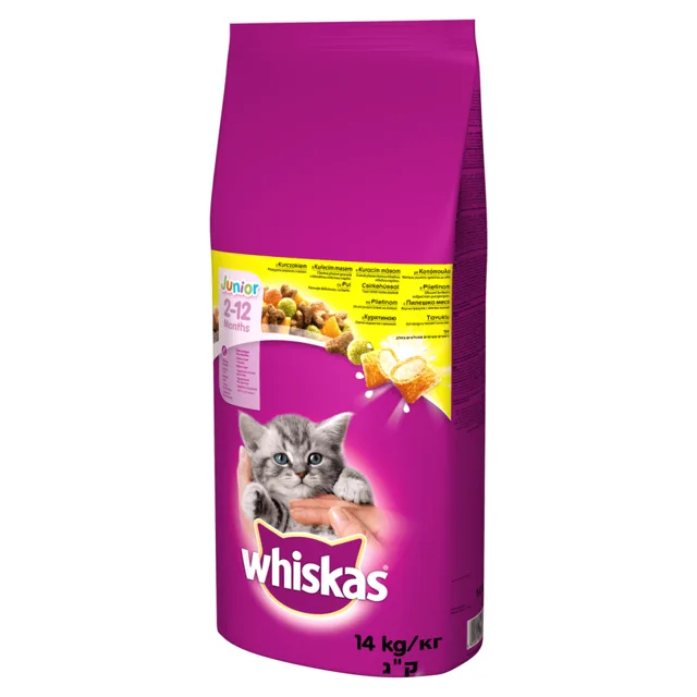 WHISKAS Junior s kuřecím 14 kg
