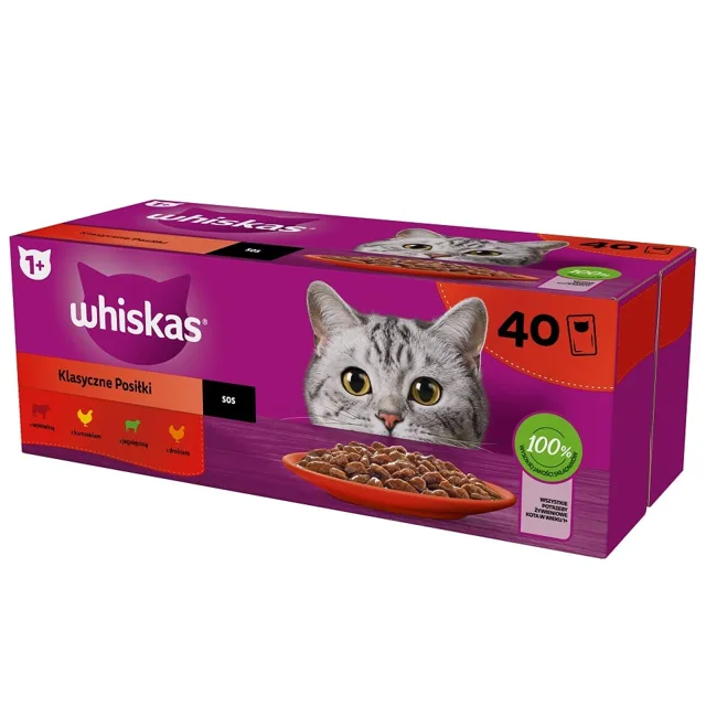 WHISKAS krmivo pro dospělé kočky v omáčce 40x85 g