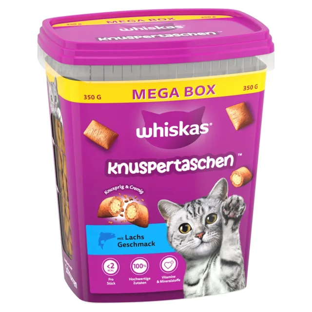 Whiskas Křupavé taštičky  - výhodné balení: losos 2 x 350 g
