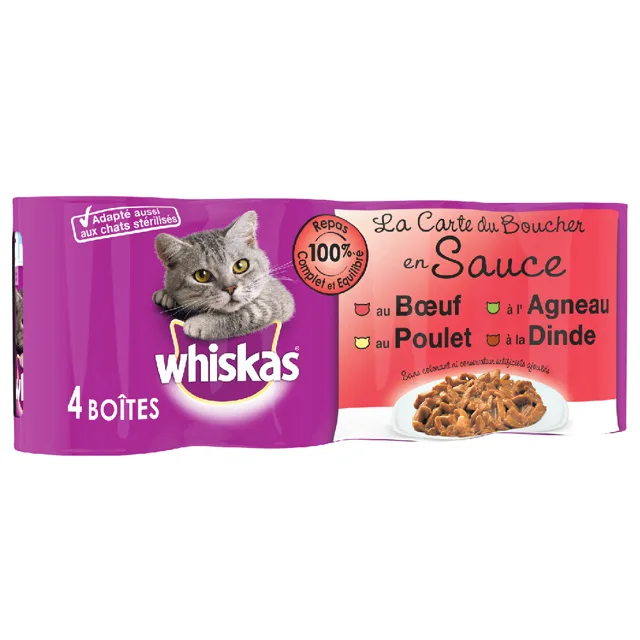 Whiskas La Carte 12 x 390 / 400 g - masový výběr v omáčce (12 x 400 g)