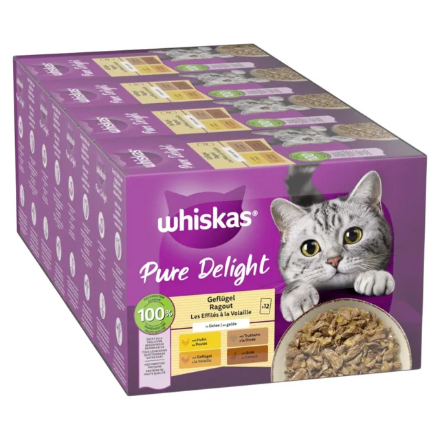 Whiskas Pure Delight Multipack kapsičky 96 x 85 g - drůbeží ragú v želé