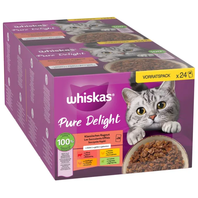 Whiskas Pure Delight Multipack kapsičky 96 x 85 g - klasické ragú v želé