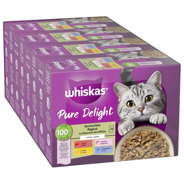 Whiskas Pure Delight Multipack kapsičky 96 x 85 g - míchané ragú v želé