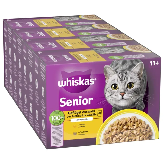 Whiskas Senior kapsičky jumbo balení 96 x 85 g - 11+ drůbeží výběr v želé (85 g)