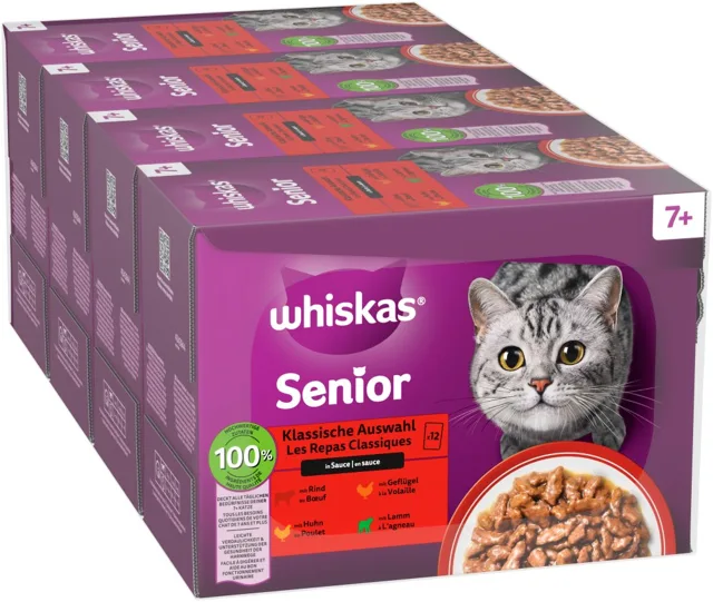 Whiskas Senior kapsičky jumbo balení 96 x 85 g - 7+ klasický výběr v omáčce (85 g)