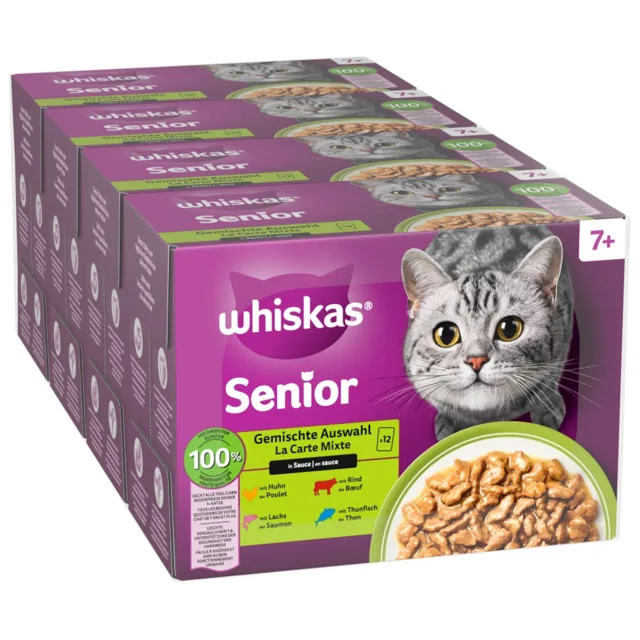 Whiskas Senior kapsičky jumbo balení 96 x 85 g - 7+ míchaný výběr v omáčce (85 g)