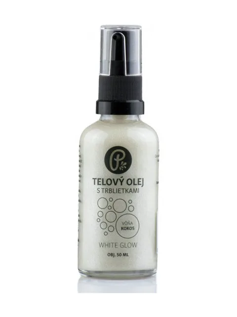 WHITE GLOW - tělový olej se třpytkami na tělo, pleť a vlasy 50ml Vůně: Krása a čistota