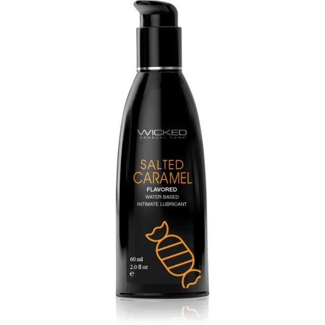 Wicked Aqua Flavored lubrikační gel s příchutí Salted Caramel 60 ml