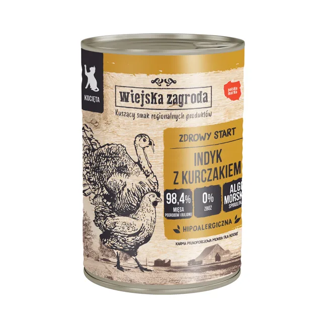Wiejska Zagroda Cat 6 x 400 g - jehněčí s krunýřovkou